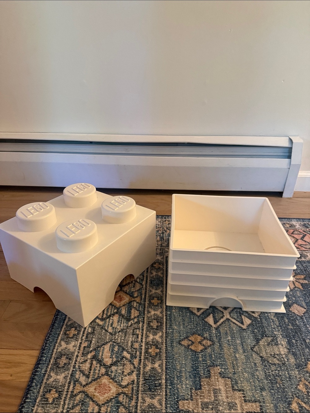 LEGO white Stackable Brick Storage with Removable Drawers